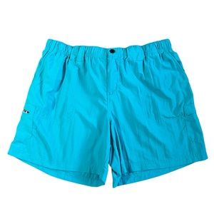 Columbia Women's Green Blue Lightweight Nylon Activewear Cargo Shorts Sz.‎ L